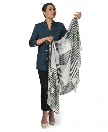 Палантин Женский W40-RAYURES/NOIR